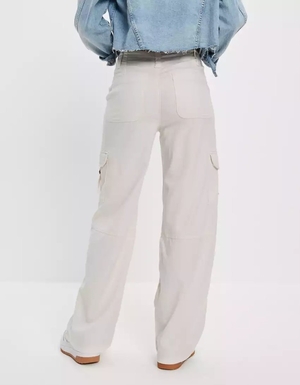 Jean American Eagle AE Dreamy Drape Stretch Super High-Waisted Cargo Baggy Larges-Leg Pant Grise Femme | YVV-98682866